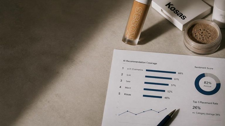 Kosas AI Visibility Market Strategy Report - Clean Makeup Brands
